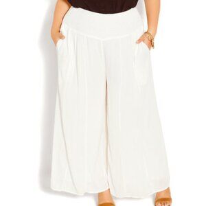 City Chic Palazzo Pants - Ivory White - City Chic Size XS (14 classic size)